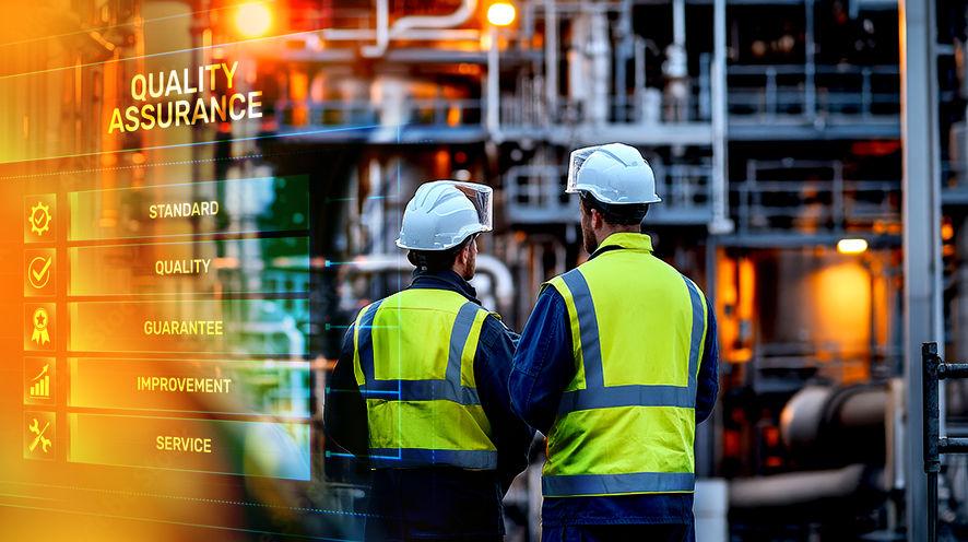 Safety-certified insulation crew on industrial site